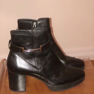 Black platform booties